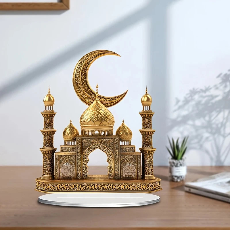 Ramadan 2D Acrylic Moon & Castle Ornament