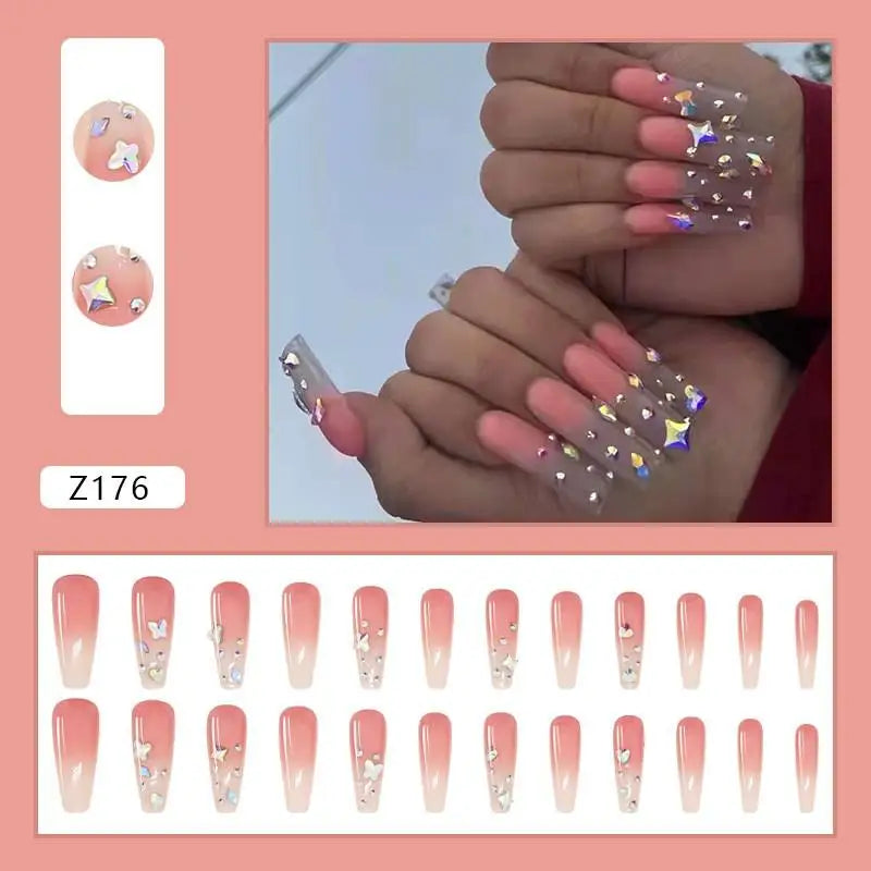 Custom Ballerina Press Nails