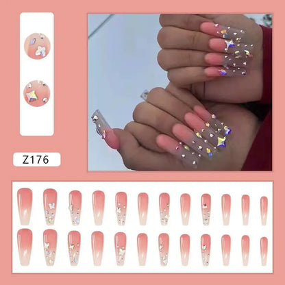 Custom Ballerina Press Nails