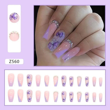 Custom Ballerina Press Nails