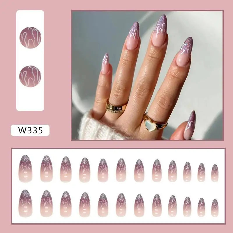 Custom Ballerina Press Nails