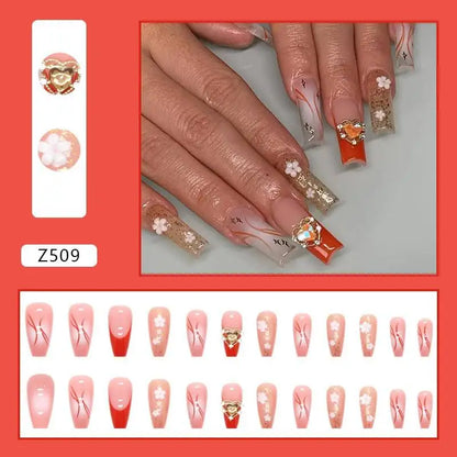 Custom Ballerina Press Nails