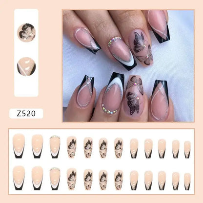 Custom Ballerina Press Nails