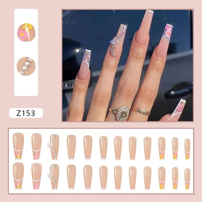 Custom Ballerina Press Nails
