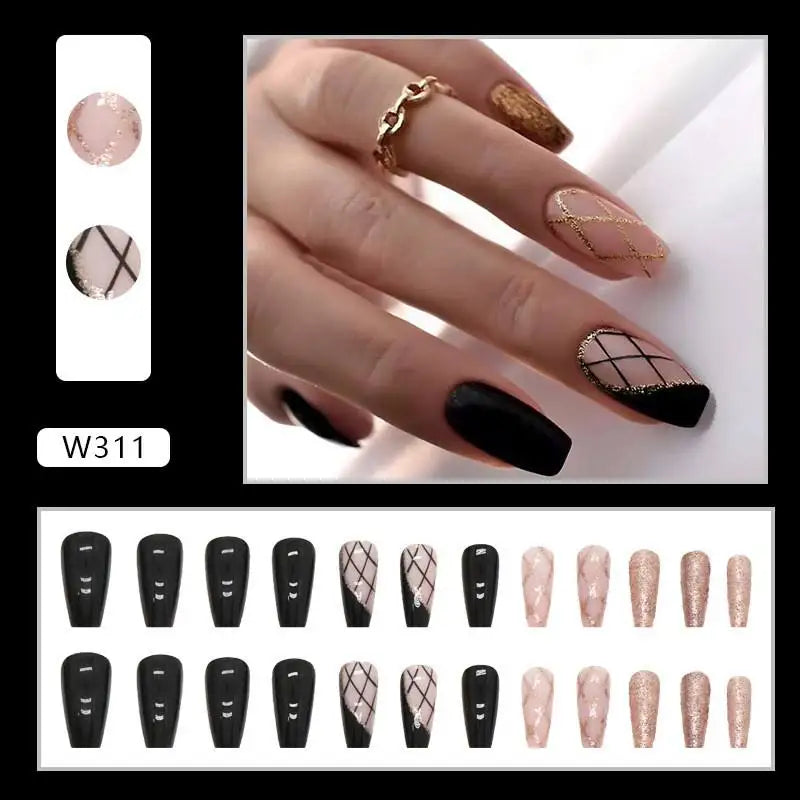 Custom Ballerina Press Nails