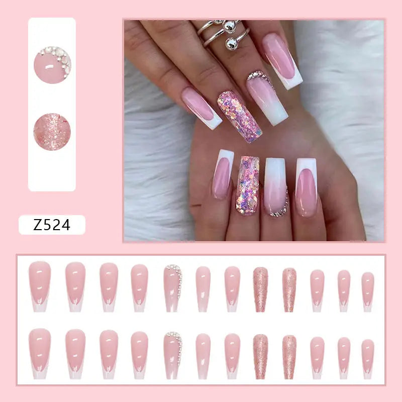 Custom Ballerina Press Nails