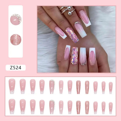 Custom Ballerina Press Nails