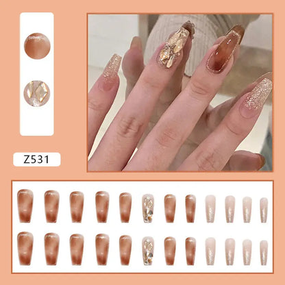 Custom Ballerina Press Nails