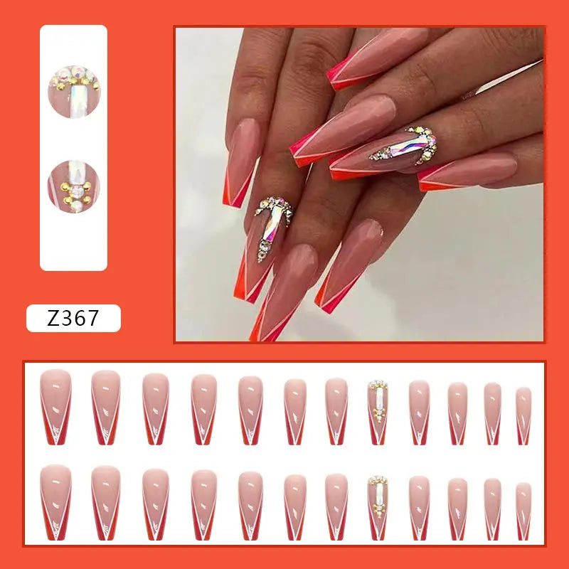 Custom Ballerina Press Nails