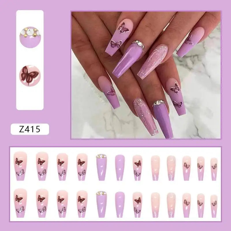 Custom Ballerina Press Nails