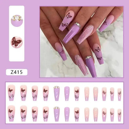 Custom Ballerina Press Nails