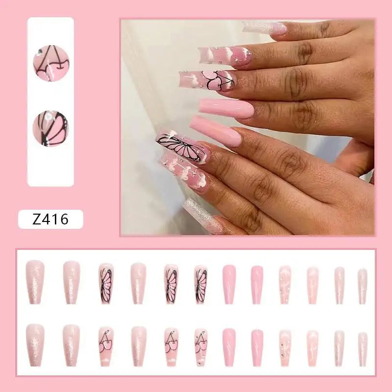 Custom Ballerina Press Nails