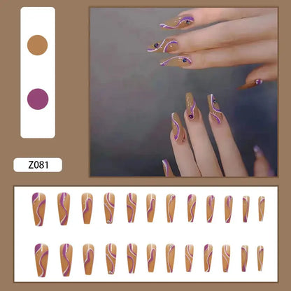 Custom Ballerina Press Nails