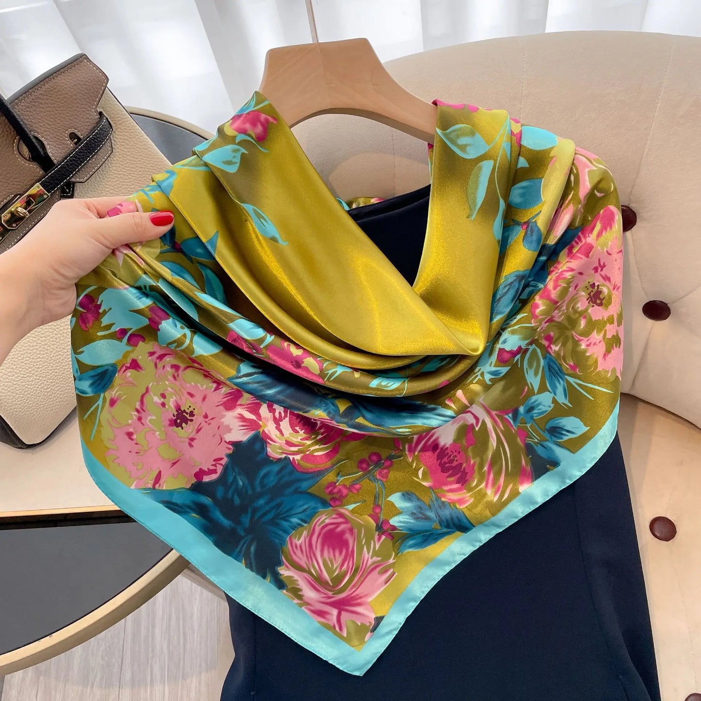 Luxury Satin Silk Scarf