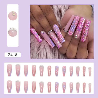 Custom Ballerina Press Nails