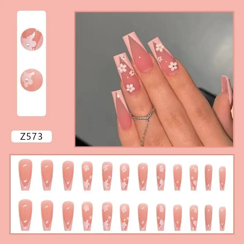 Custom Ballerina Press Nails