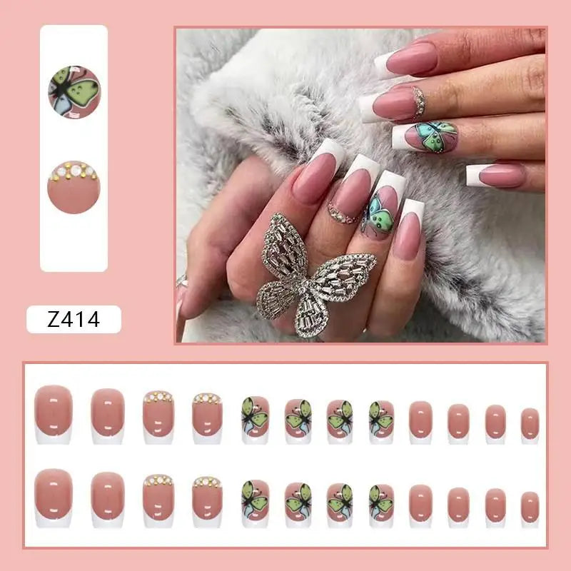 Custom Ballerina Press Nails