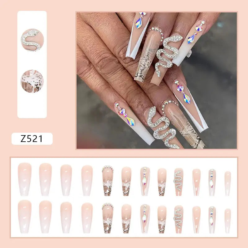 Custom Ballerina Press Nails