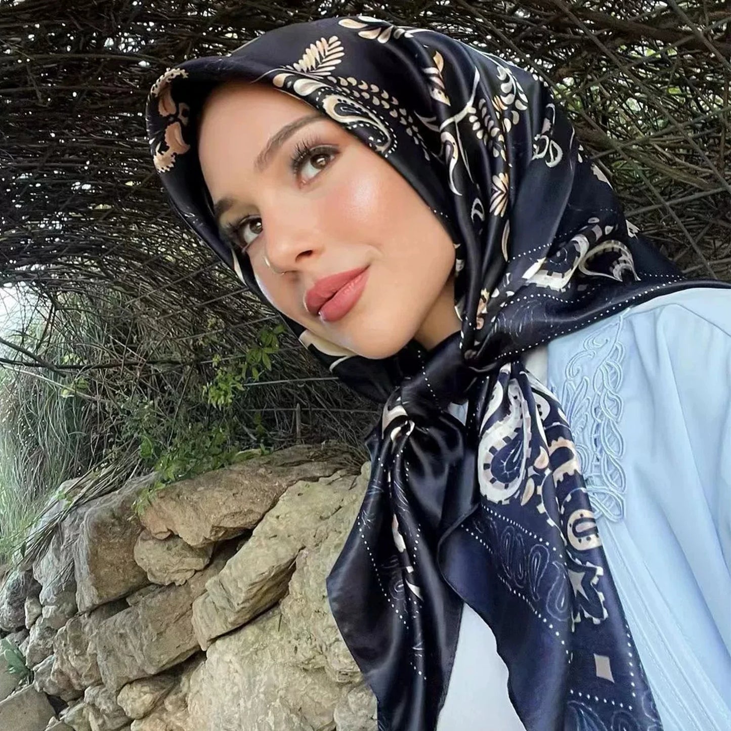 Luxury Satin Silk Scarf