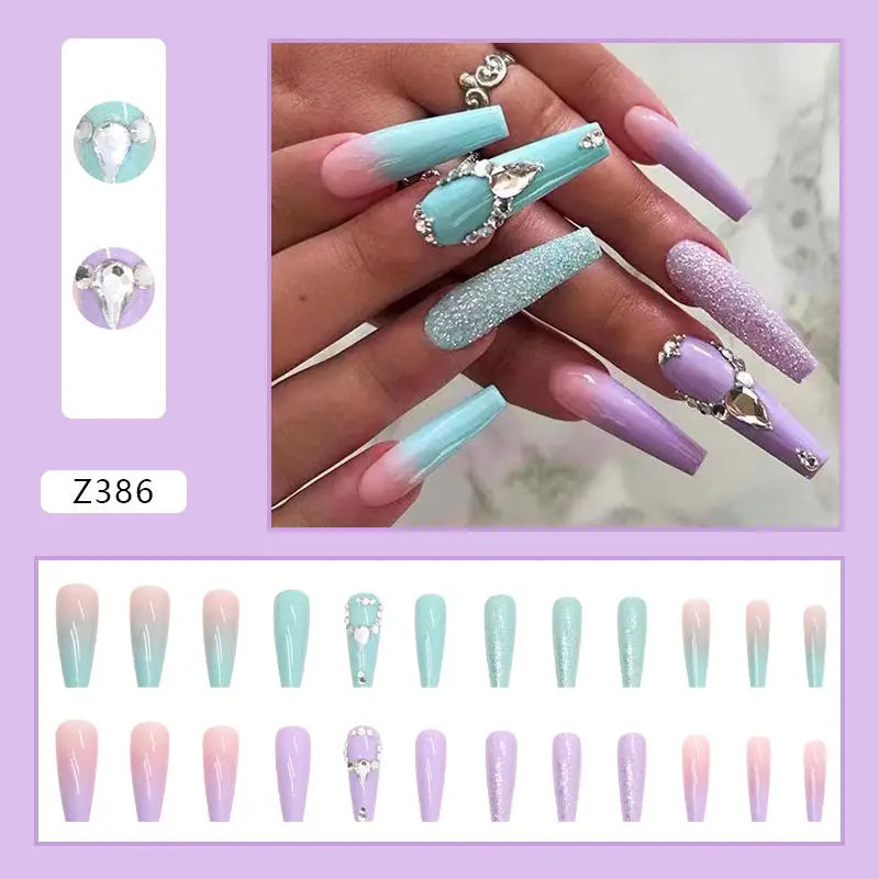 Custom Ballerina Press Nails