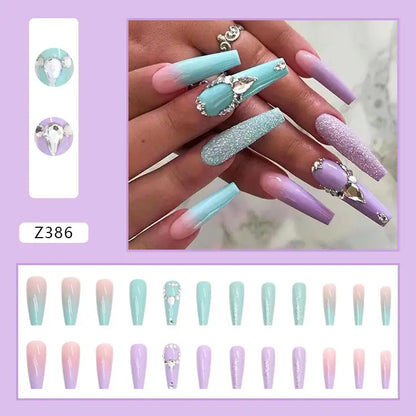 Custom Ballerina Press Nails