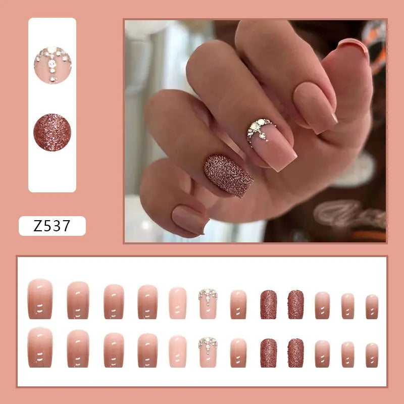 Custom Ballerina Press Nails